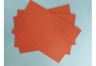 Глиттерный фоамиран 2 мм  20*30 см перламутровый темно-оранжевый, цена за лист